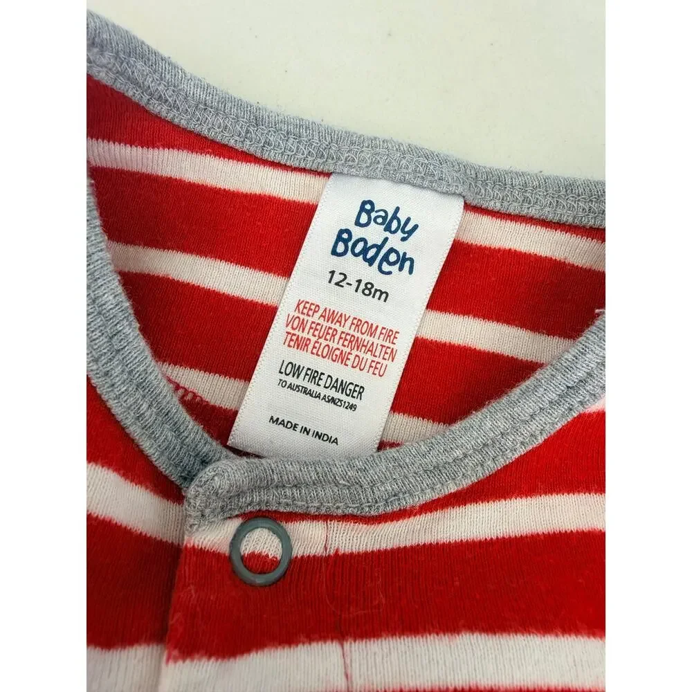 Baby Boden Striped One-Piece Snap Front Coverall